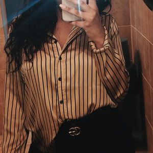 Boohoo “satin” blouse/button up